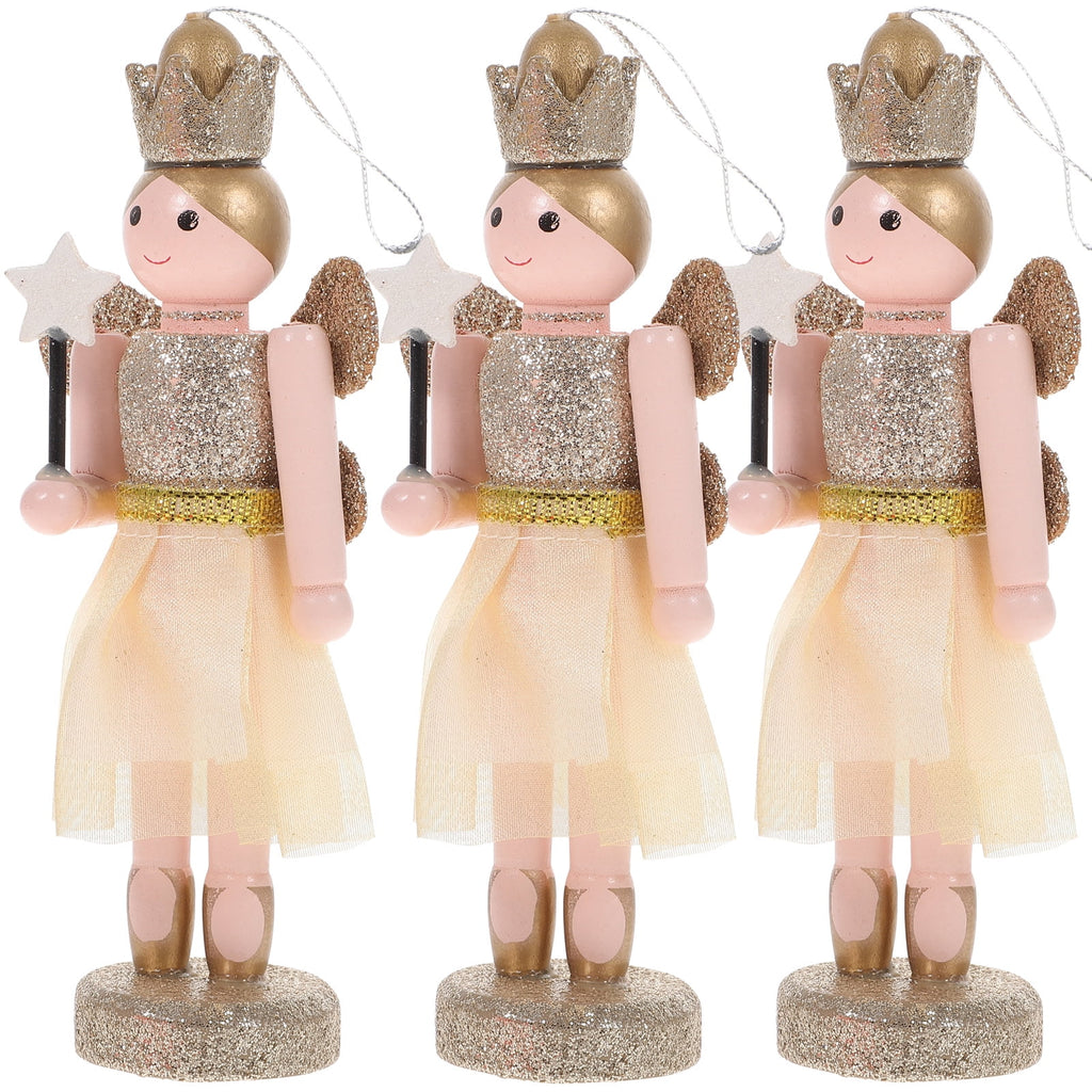 3Pcs Wooden Nutcracker Doll Toys P78458
