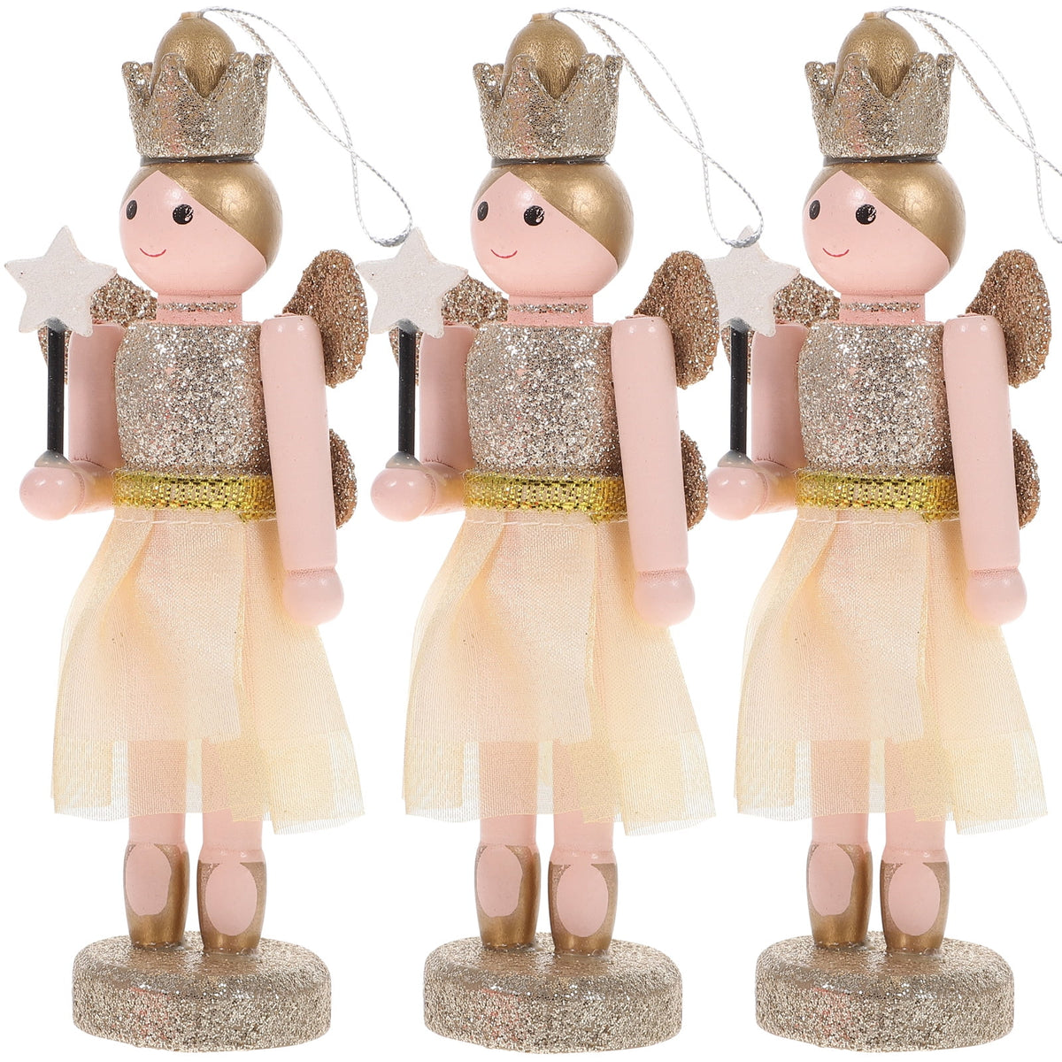 3Pcs Wooden Nutcracker Doll Toys P78458