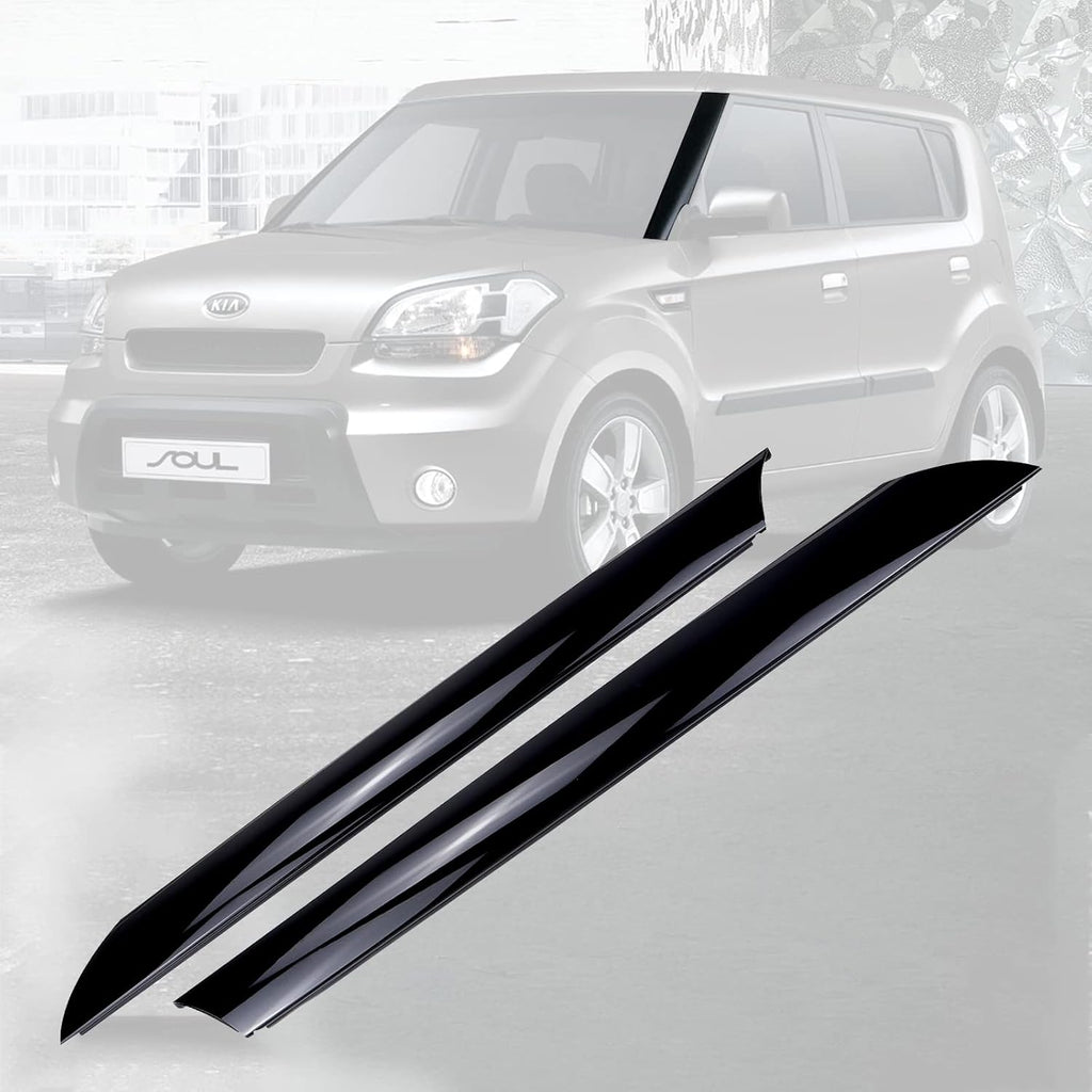 Gloss Black Windshield Pillar Trim Panel Molding Pack of 2 J481