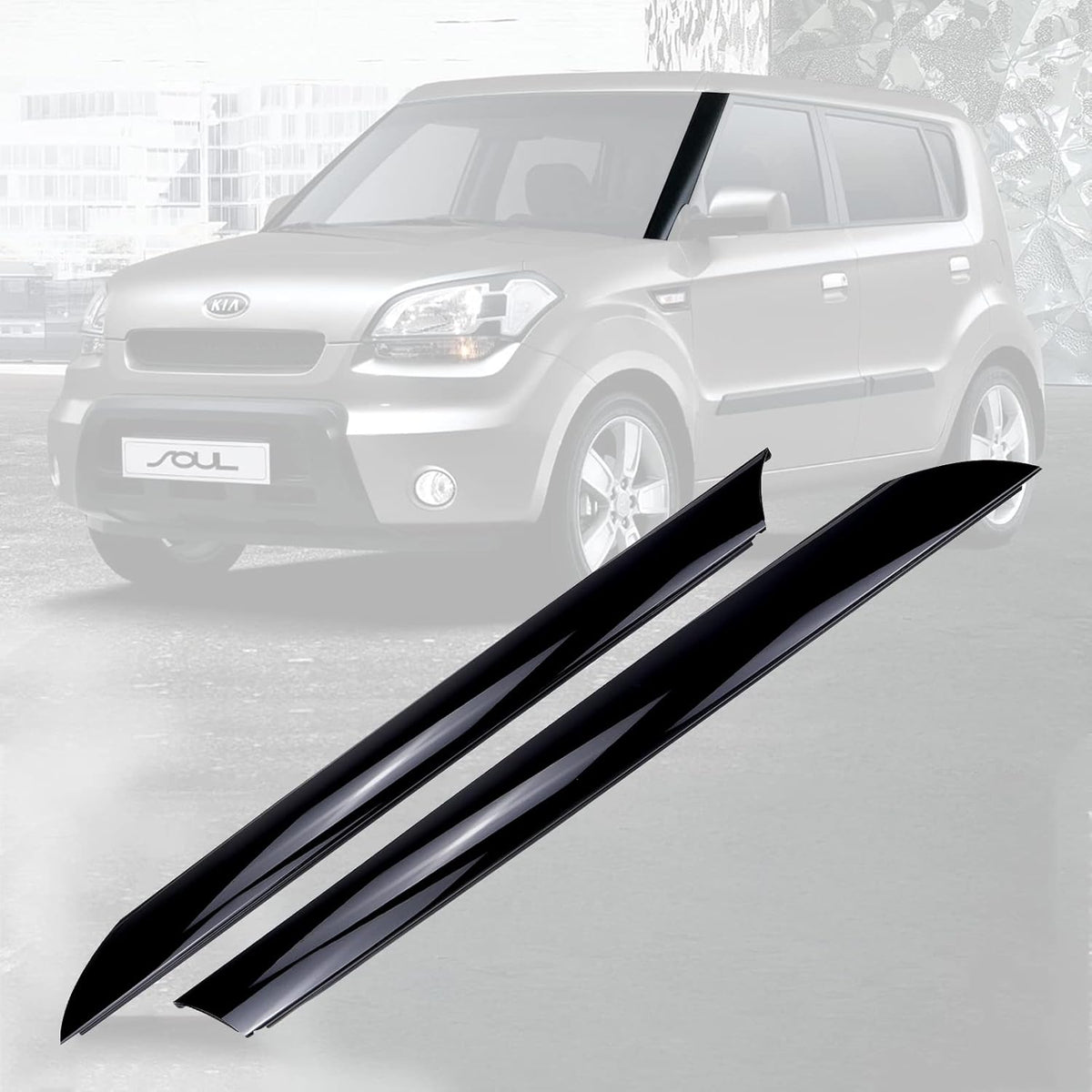 Gloss Black Windshield Pillar Trim Panel Molding Pack of 2 J481