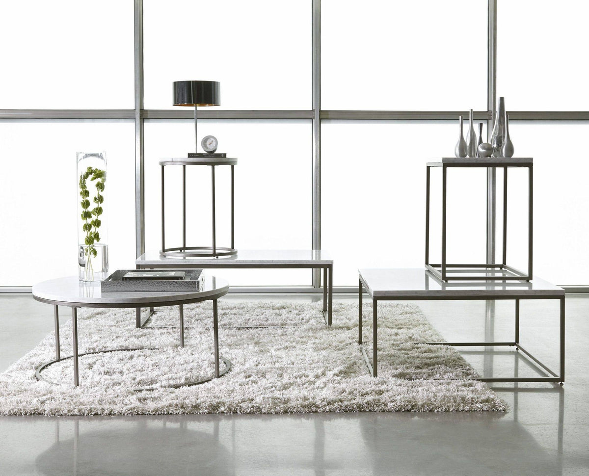 Rectangular End Table with White Marble Top M594763