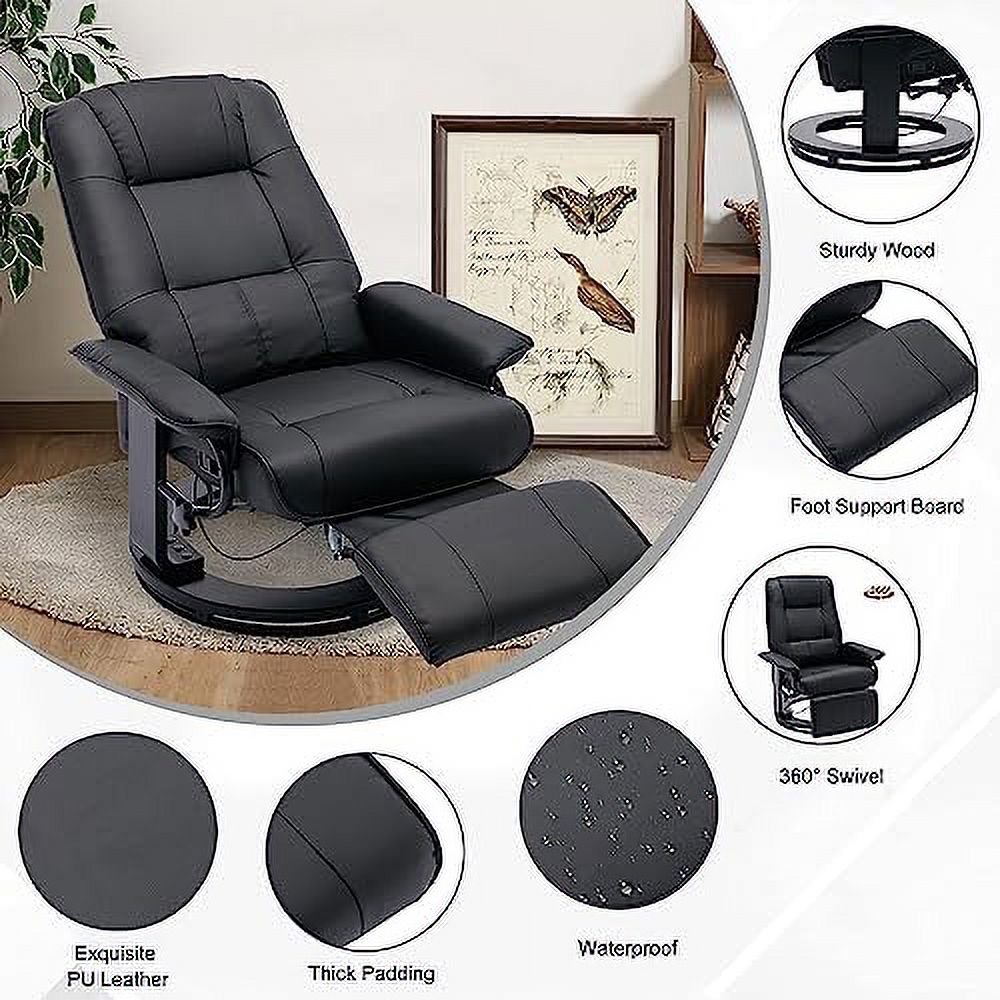 Grey PU Leather Recliner Chair with Footrest T74098