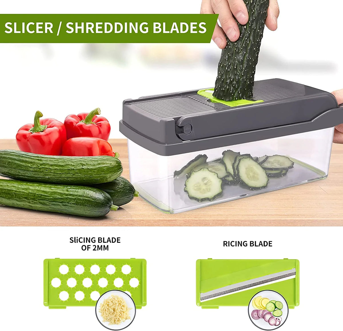 13-in-1 Vegetable & Fruit Chopper with Colander Container E2912