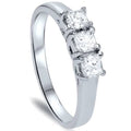 Three Stone Diamond Ring 14K White Gold D9563