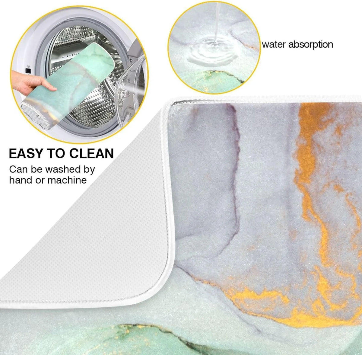 Abstract Marble Dish Drying Mat, 18x24Inch A751247