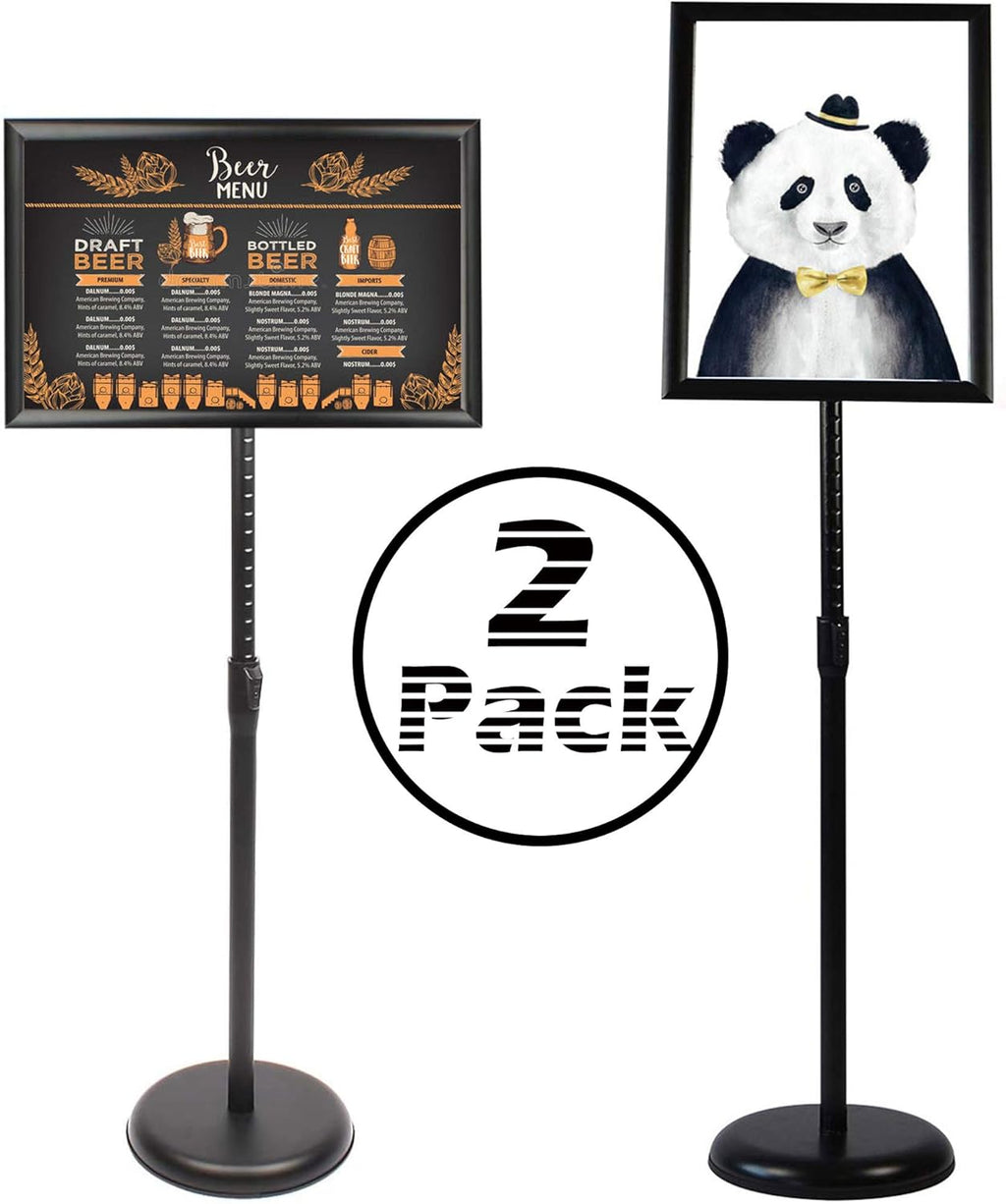 Black Aluminum 8.5” X 11” Snap-Open Frame Sign Holder, Pack of 2 R939