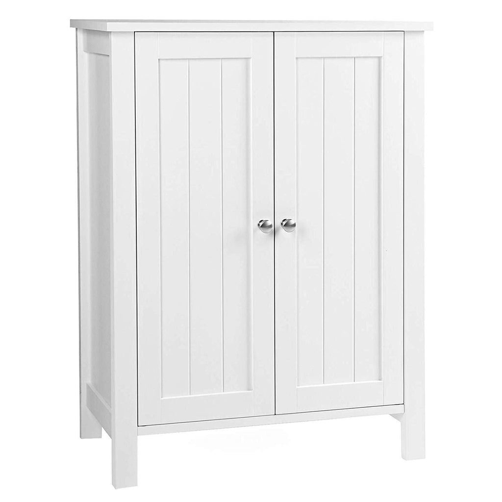 White Storage Cabinet with Double Door Adjustable Shelf Y27465