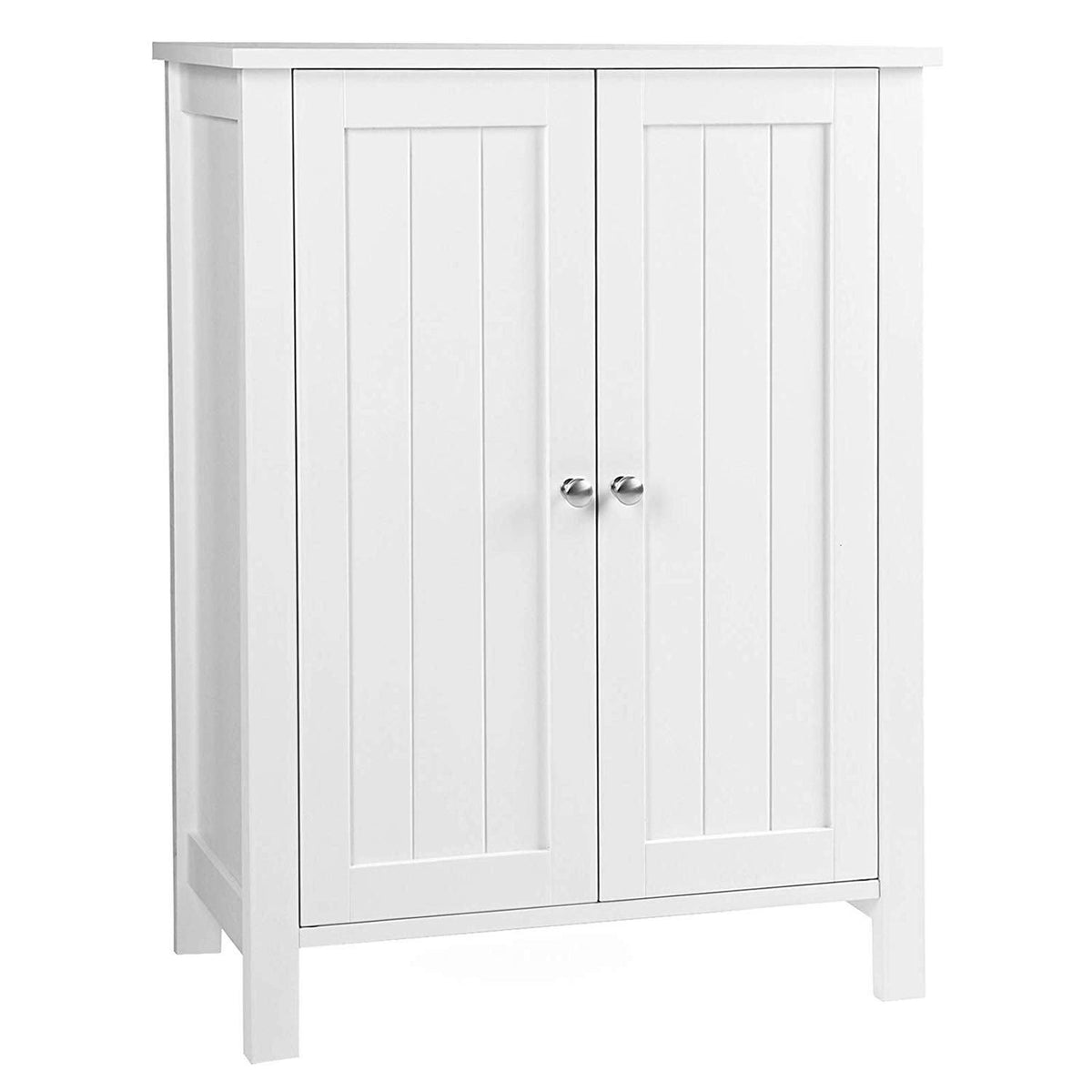 White Storage Cabinet with Double Door Adjustable Shelf Y27465