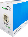 Cat5e 1000ft White Solid Bulk Ethernet Cable 24AWG 4 Pair Unshielded Twisted Pair H57086