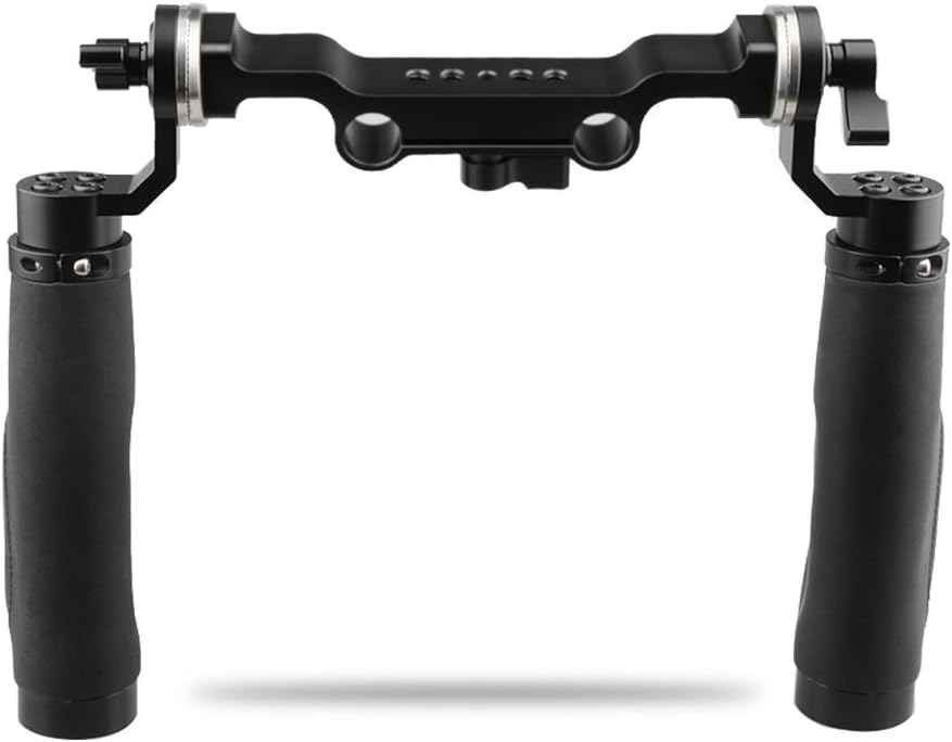 Leather Handle 15mm Rod Shoulder Mount Rig with Rosette Standard Accessory for DSLR (Black, M6 Thread, 31.8 mm) F814245