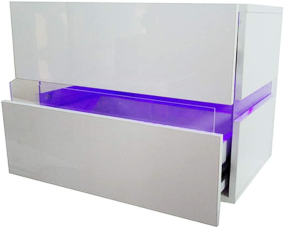 Black LED Nightstand with 2 Drawers Q400232