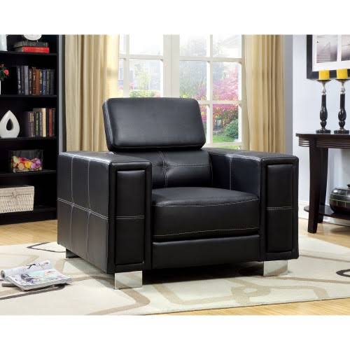 Black Leatherette Arm Chair S590950