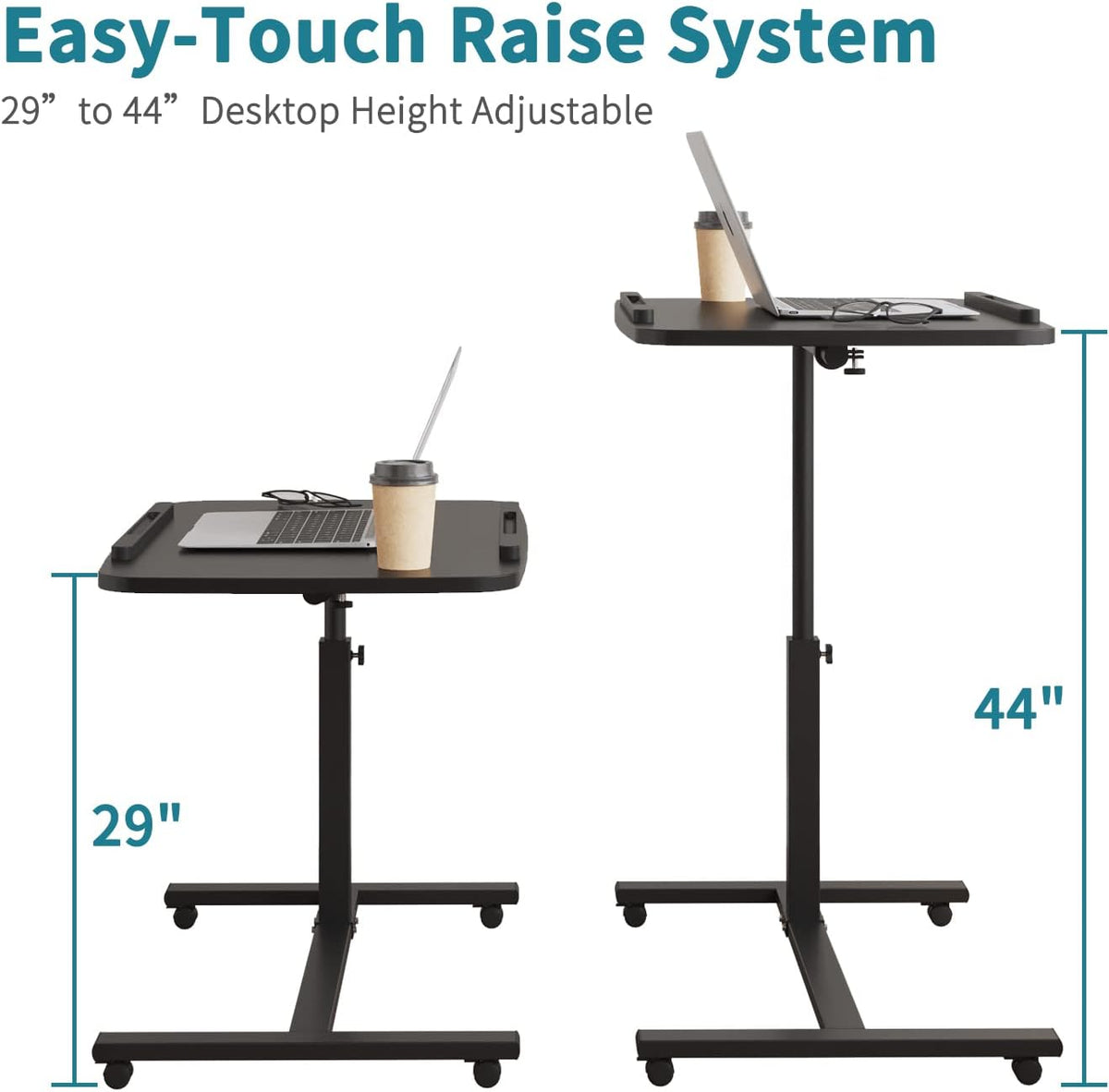 Adjustable Overbed Bedside Table with Wheels X851