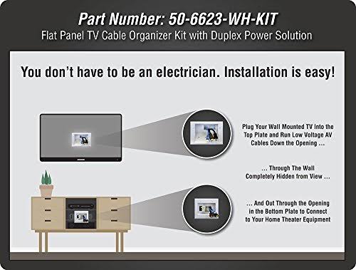 Flat Panel TV Cable Organizer Kit with Power Solution S164760
