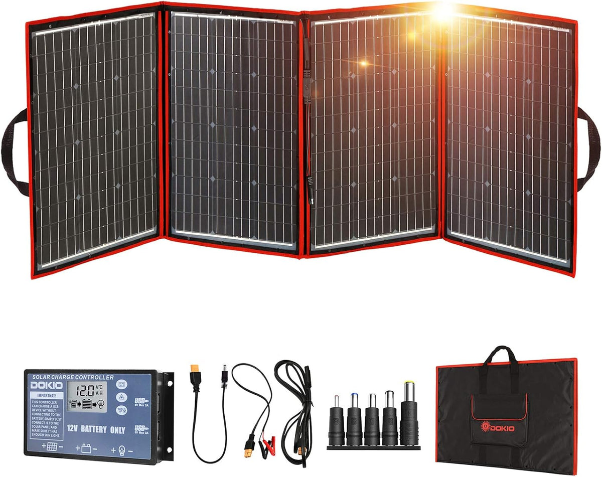 220w 18v Foldable Monocrystalline Solar Panel Kit with Controller 2 USB Outputs A9245