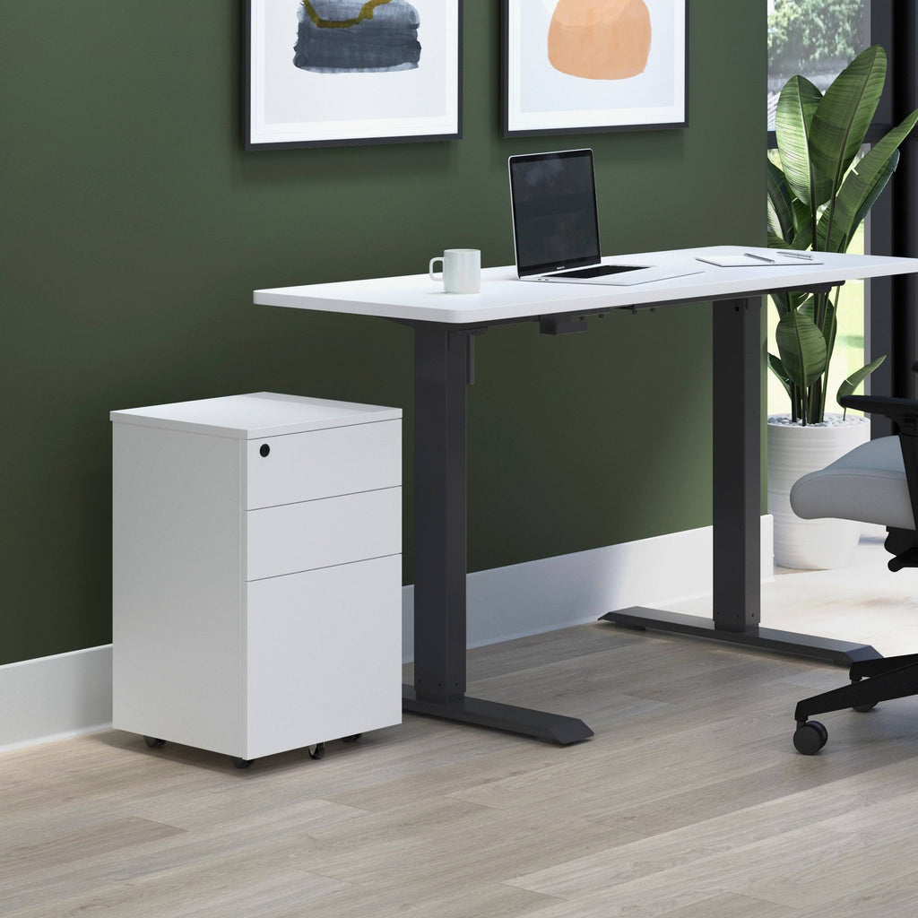 Walnut Mobile Wooden Pedestal Filing Cabinet N3664