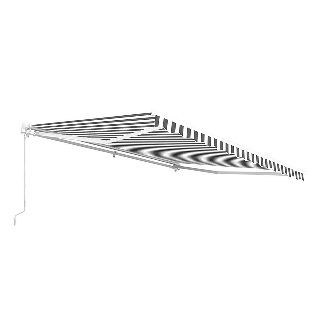 White Retractable Motorized Patio Awning V91539