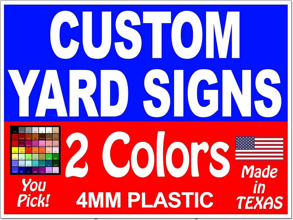 50 Pack Custom Yard Signs, Waterproof Plastic I871