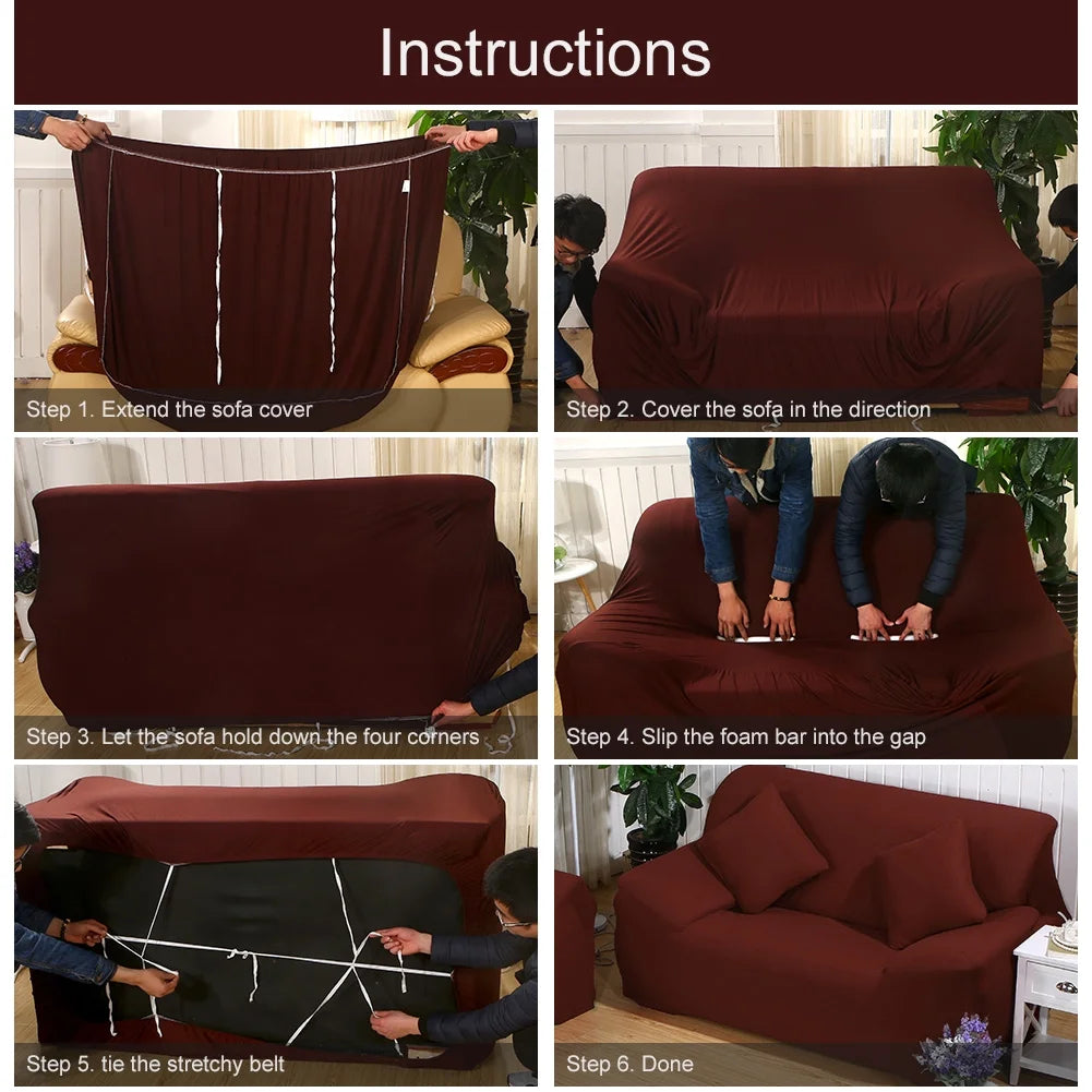 2 Piece L Shaped Sectional Couch Covers with 2pcs Pillowcases, Black, 3 Seater+4 Seater W914247