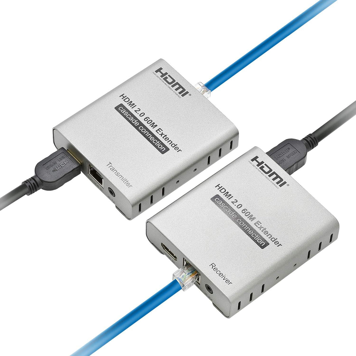 4K@60HZ HDMI 2.0 Extender Over Cat5e / Cat6 / Cat7 Ethernet Cable Up to 200ft R525