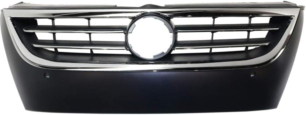 Primed Black Plastic Grille Assembly with Chrome Molding and Distance Sensor Hole Q1622