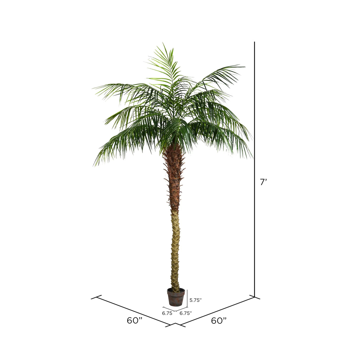 7' Artificial Potted Phoenix Palm Tree A4199