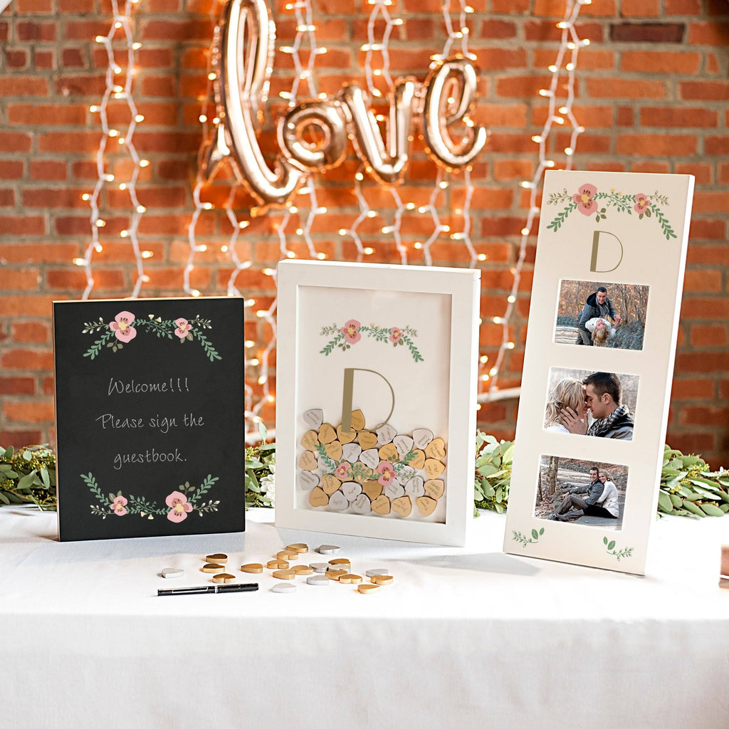 Floral Heart Drop Guestbook K818144
