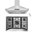 2-Piece Gas Cooktop with 5 Burners and Wall Mount Range Hood O829073