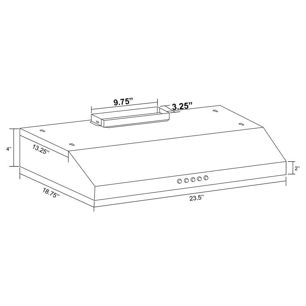 Black Stainless Steel Under Cabinet Range Hood G6894