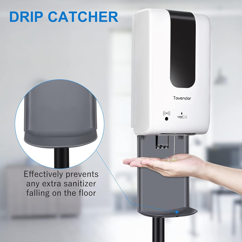 Automatic Hand Sanitizer Dispenser with Stand and Drip Catcher Infrared Sensor Refillable 1200ml Bottle P6509