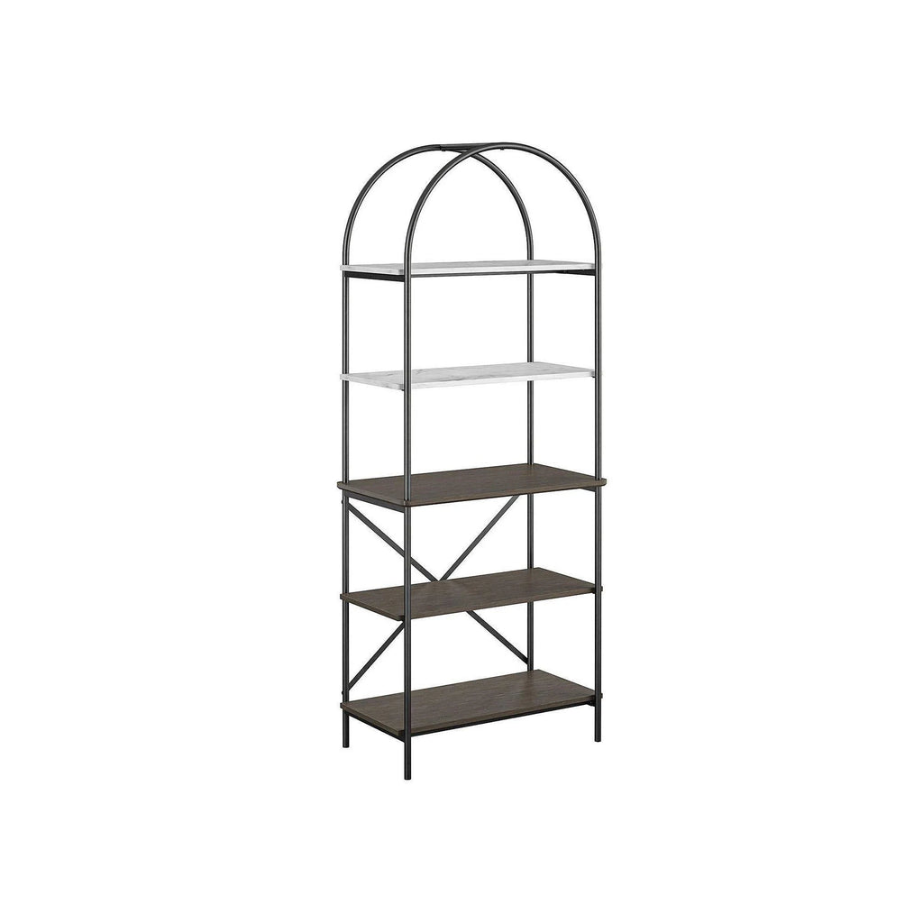 Gray Oak 5-Shelf Bookcase A673