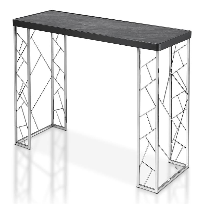 Metal Console Table in Black and Chrome M5789