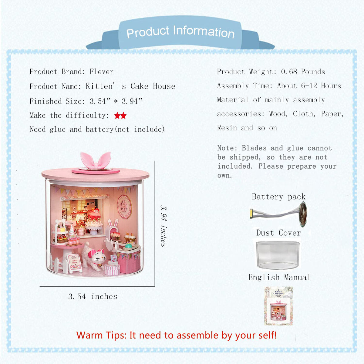 DIY Miniature Dollhouse Kit with LED M7826