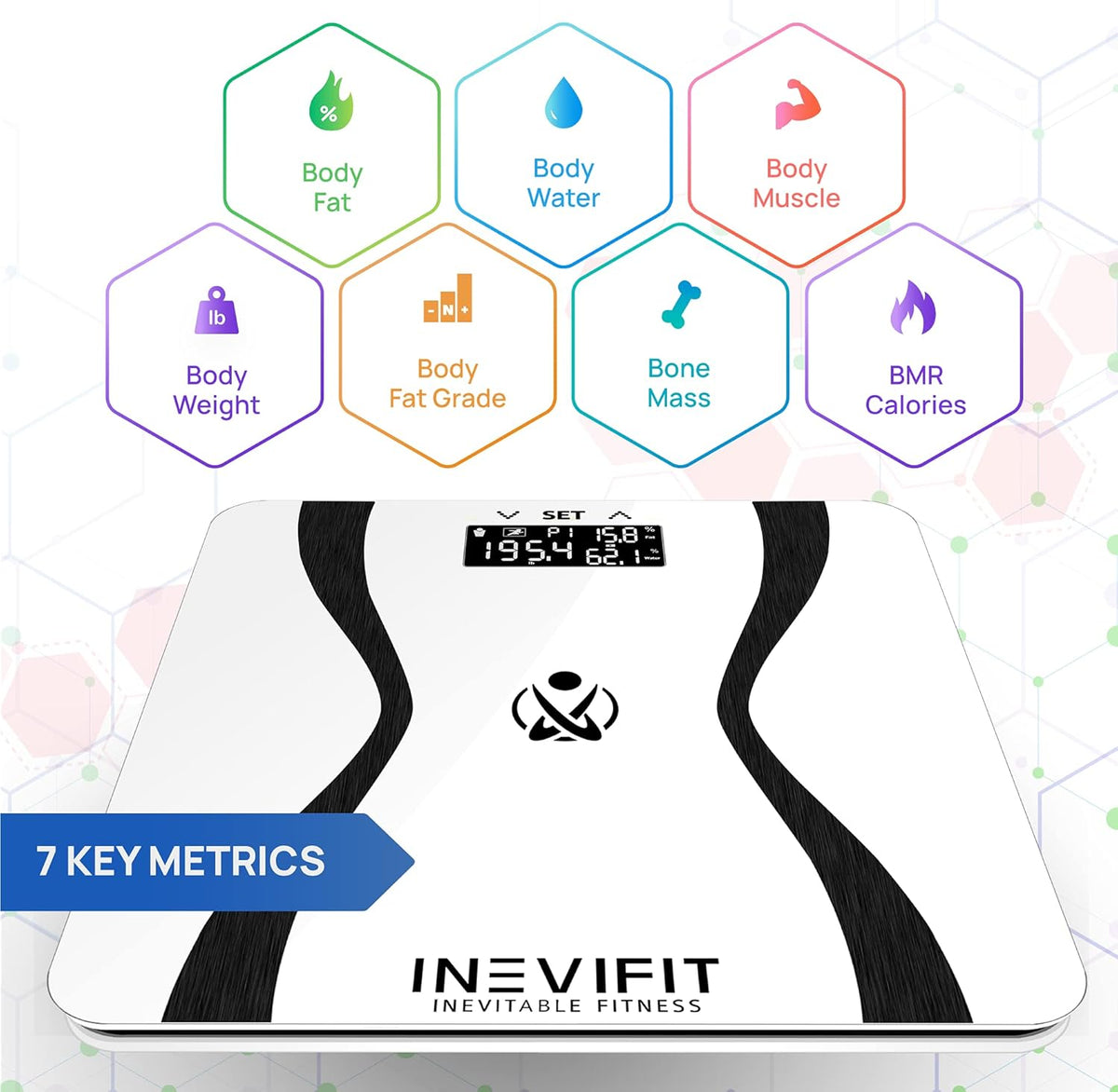 Digital Bathroom Body Composition Analyzer Scale for 10 Users Z410049