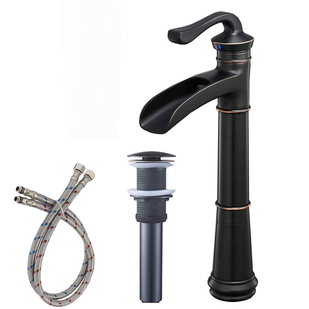 Oil Rubbed Bronze Vessel Sink Faucet with Pop Up Drain C355975
