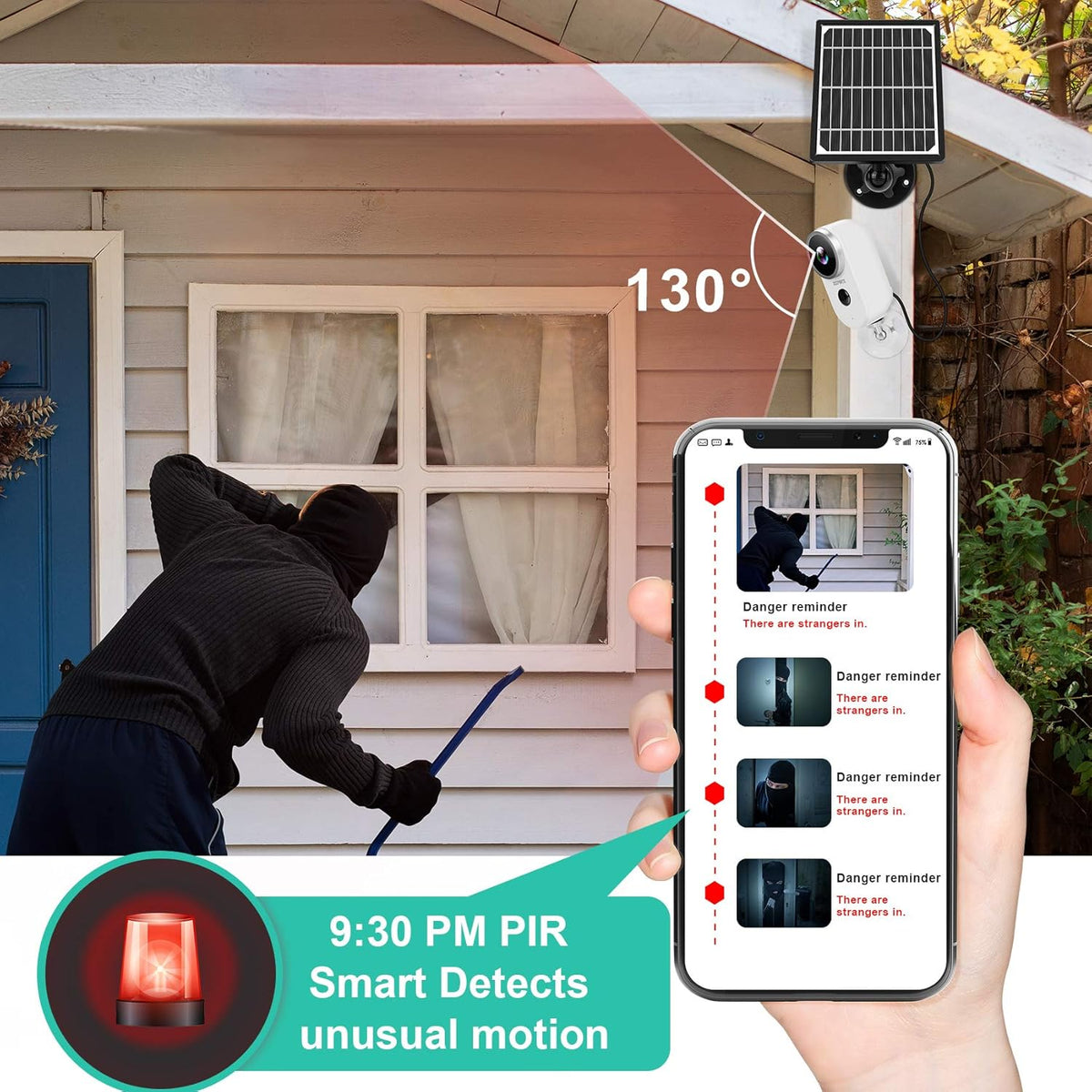 1080P Solar Powered Outdoor Security Camera System with Night Vision S380421