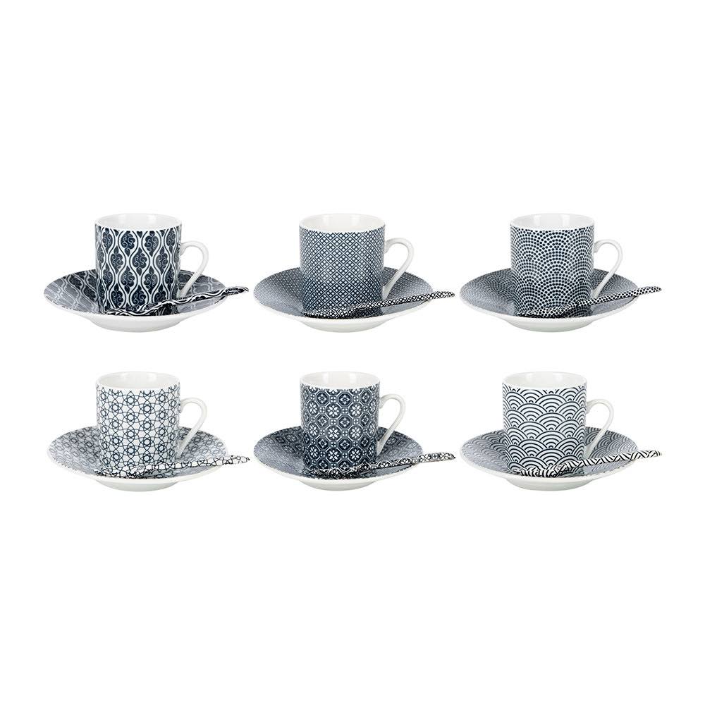 Dark Blue Espresso Set, Set of 18 Pieces A92646