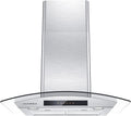 Wall Mount Range Hood 30 inch Stainless Steel Tempered Glass 3 Speed Fan Ductless Convertible F8157