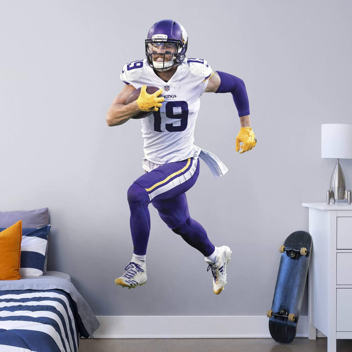 Fathead Adam Thielen Minnesota Vikings Away Life Size Removable Wall Decal V17848