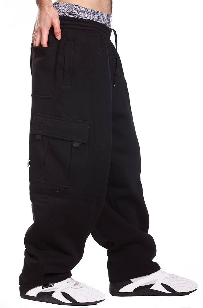 Black Fleece Cargo Sweatpants H386
