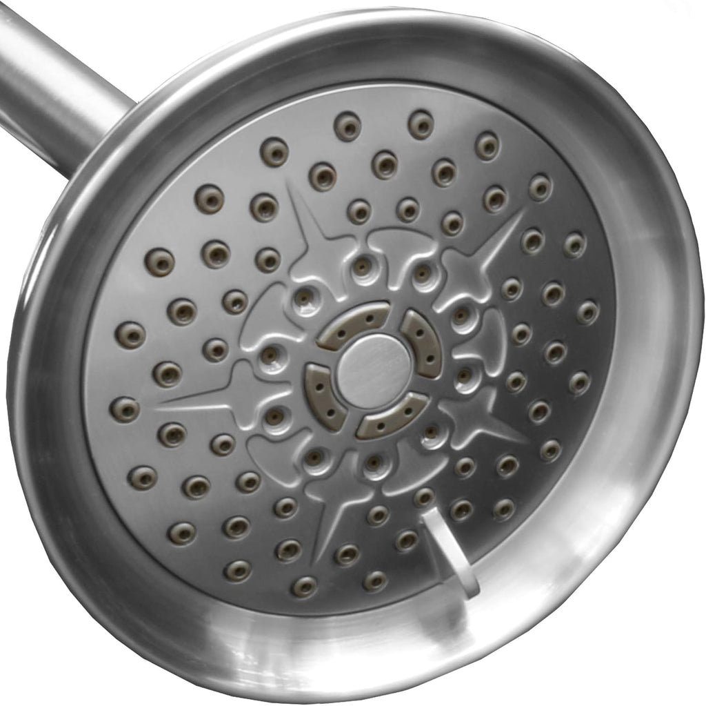 Brushed Nickel 5 inch Adjustable High Pressure Shower Head, Pack of 2 J30406