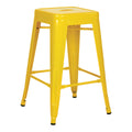 Yellow Steel Backless Barstool, 2-Pack F81627