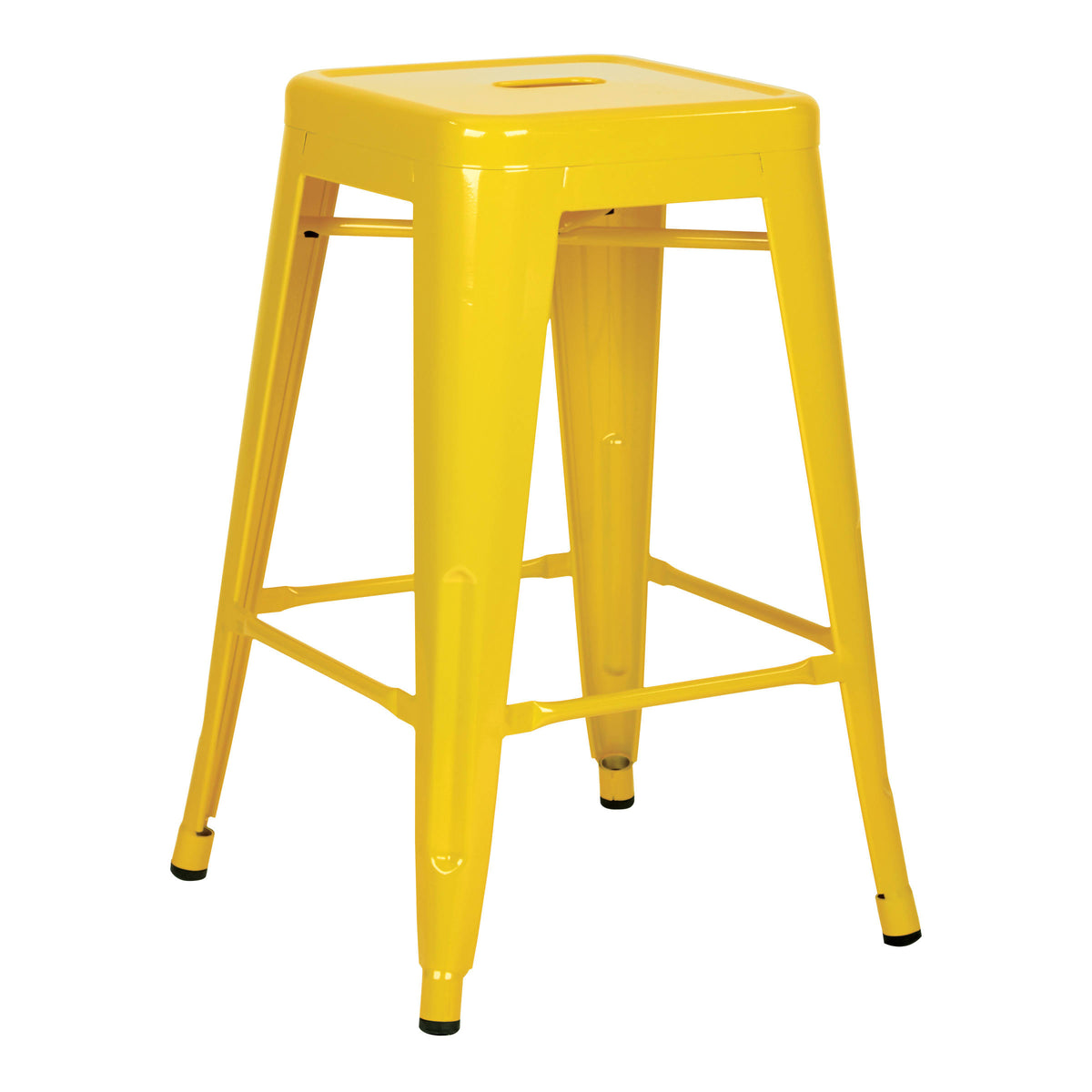 Yellow Steel Backless Barstool, 2-Pack F81627
