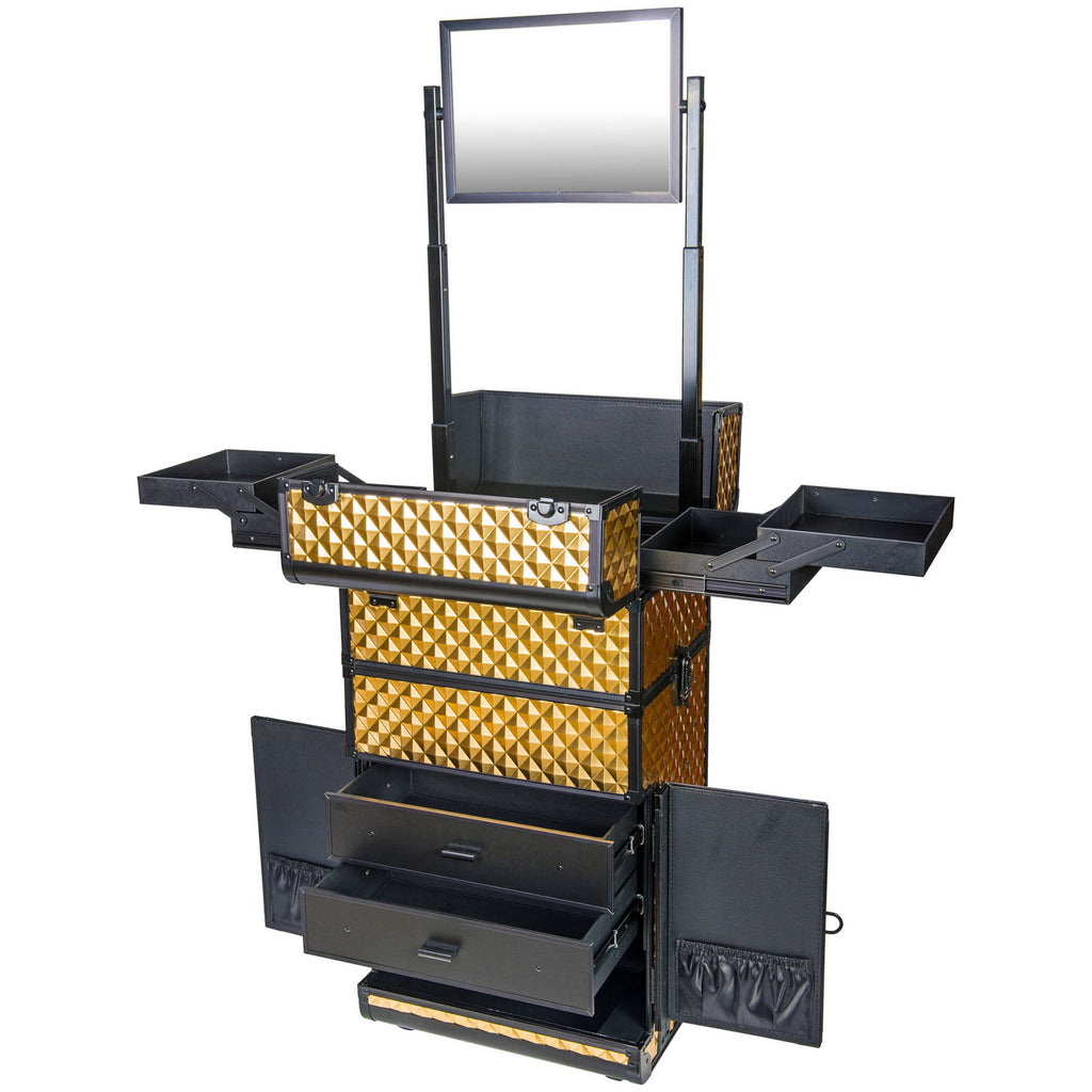 Gold Rolling Train Case Trolley Case B572286