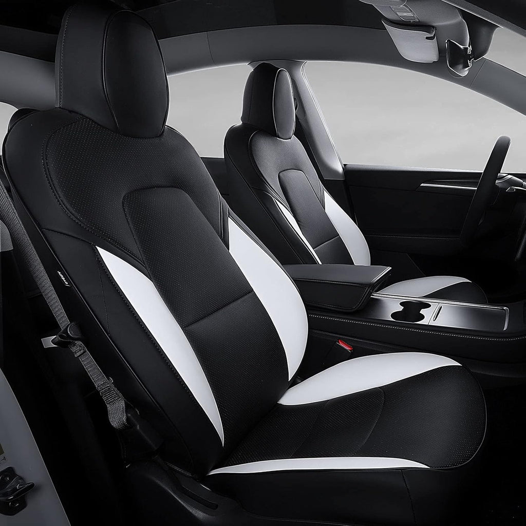 White Nappa Leather Car Seat Cover A8899