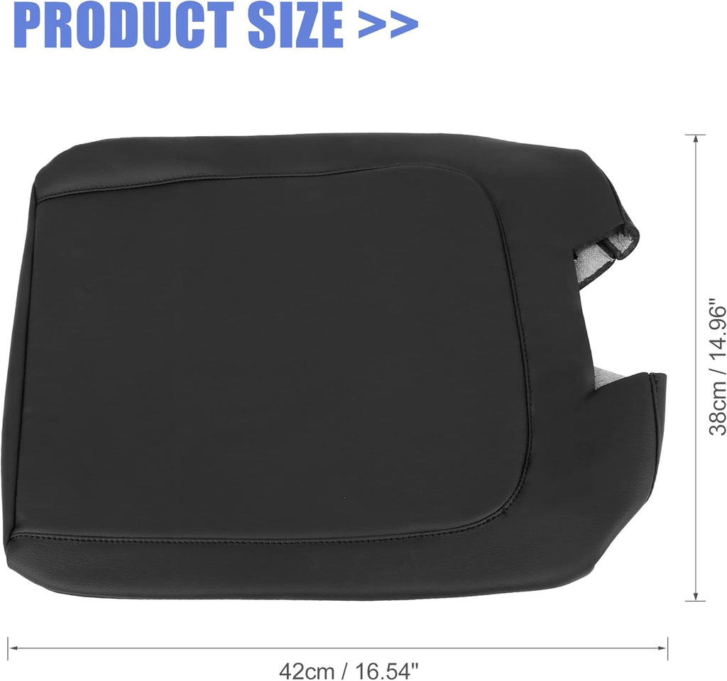 Black Microfiber Leather Center Console Lid Armrest Cover W542