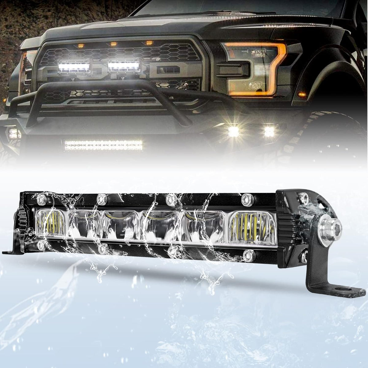 26 inch Single Row LED Light Bar Spot Flood Combo Beam 12V 24V Off Road Work Light W7934