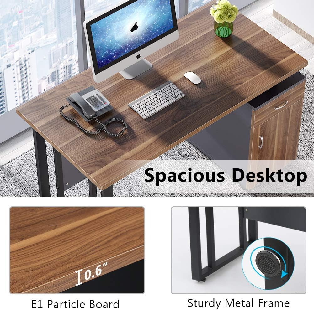 47 inch Computer Desk with Storage Drawer and Cabinet L4854