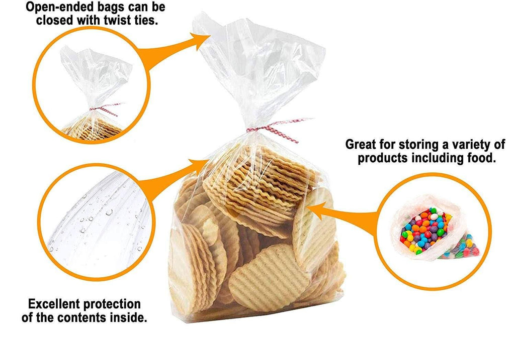 1000 Pack Clear Flat Poly Bags 2 Mil Z833