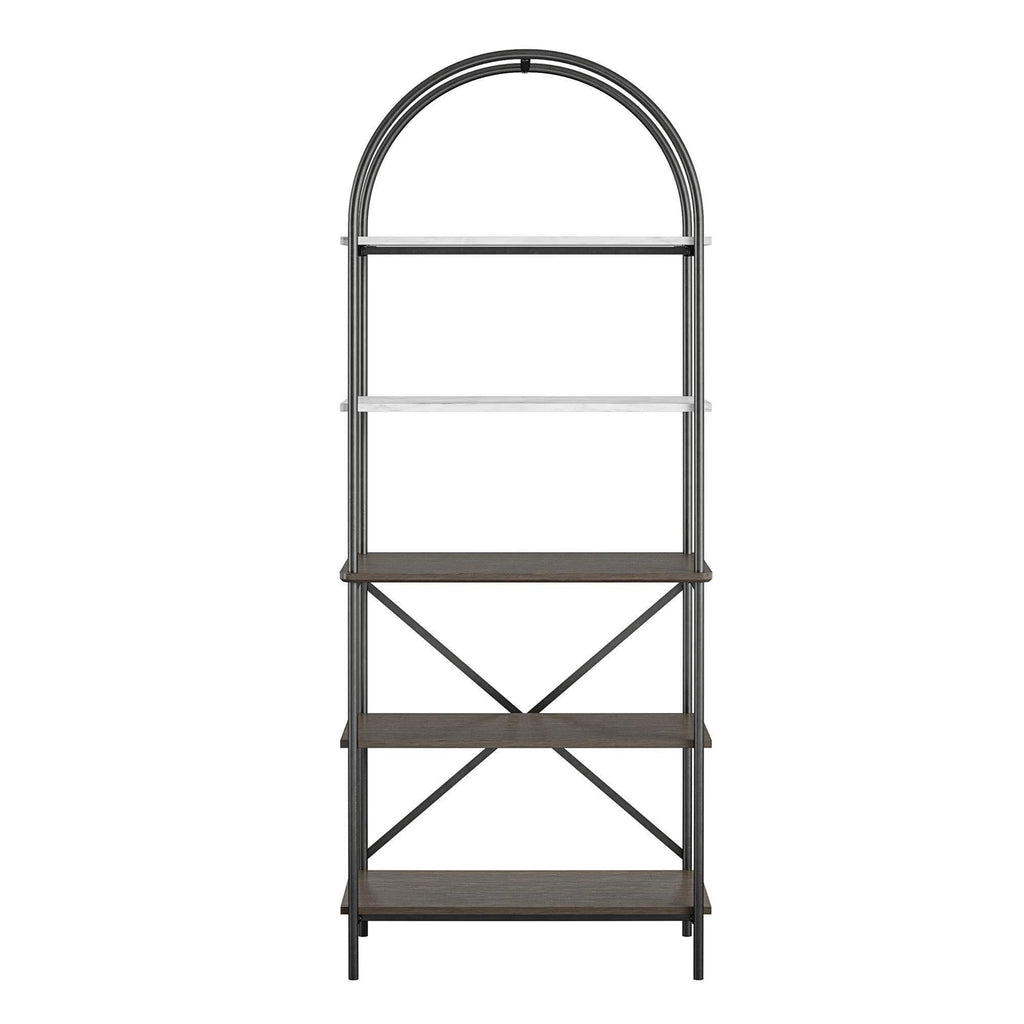 Gray Oak 5-Shelf Bookcase A673